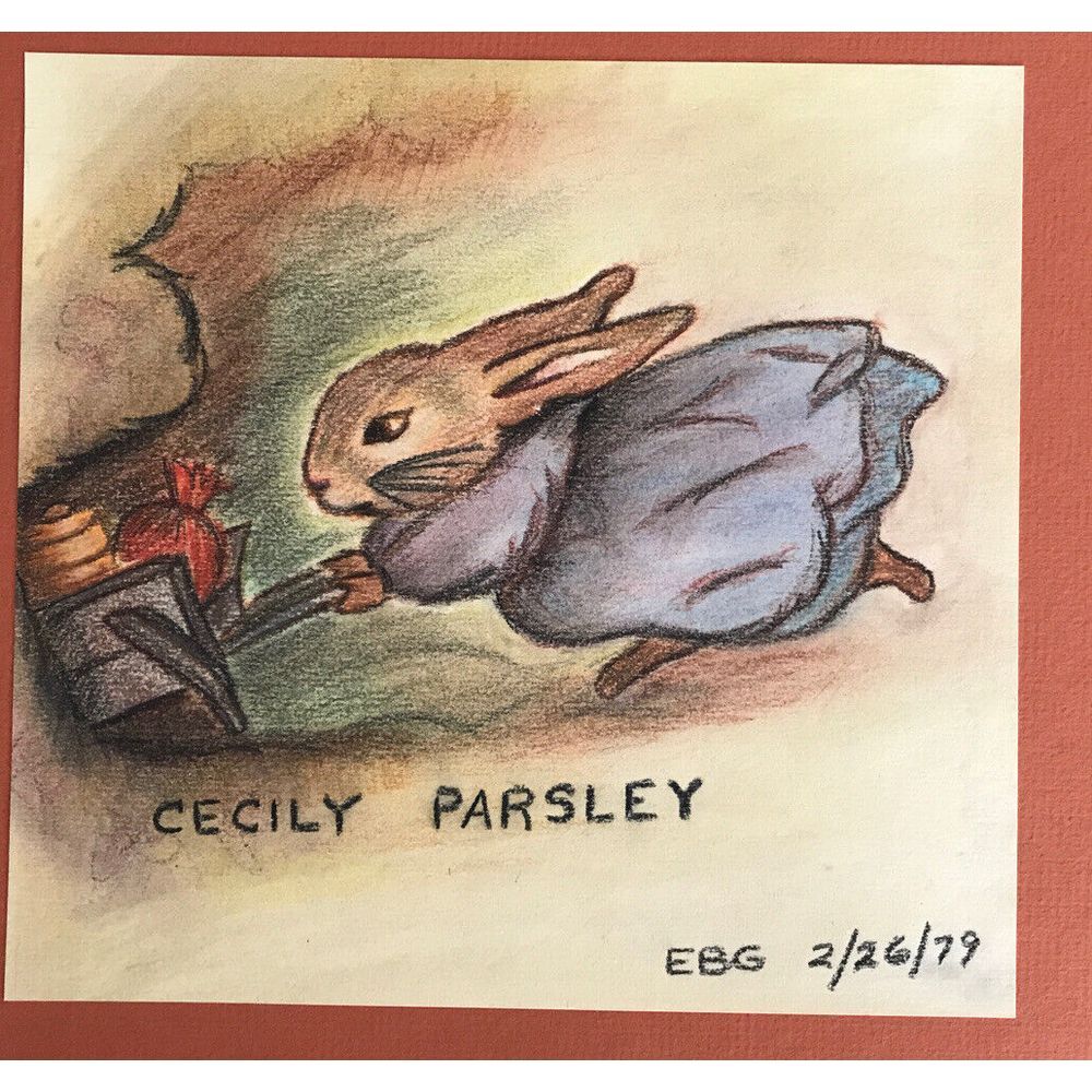 Cecily Parsley Nursery Rhymes Book Art Work. Cover Drawing‎ Signed EBG 2/26/79